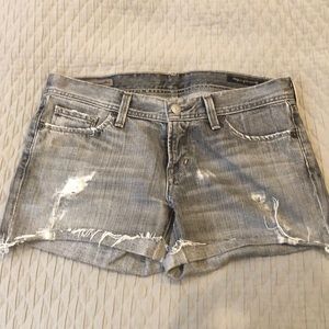 Gray distressed cutoffs